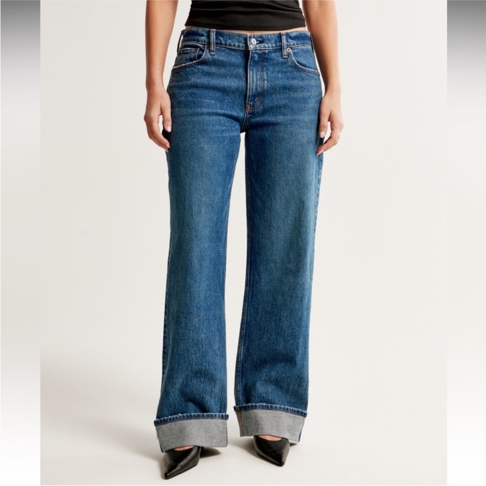 Abercrombie & Fitch Wide-Leg Blue Jeans